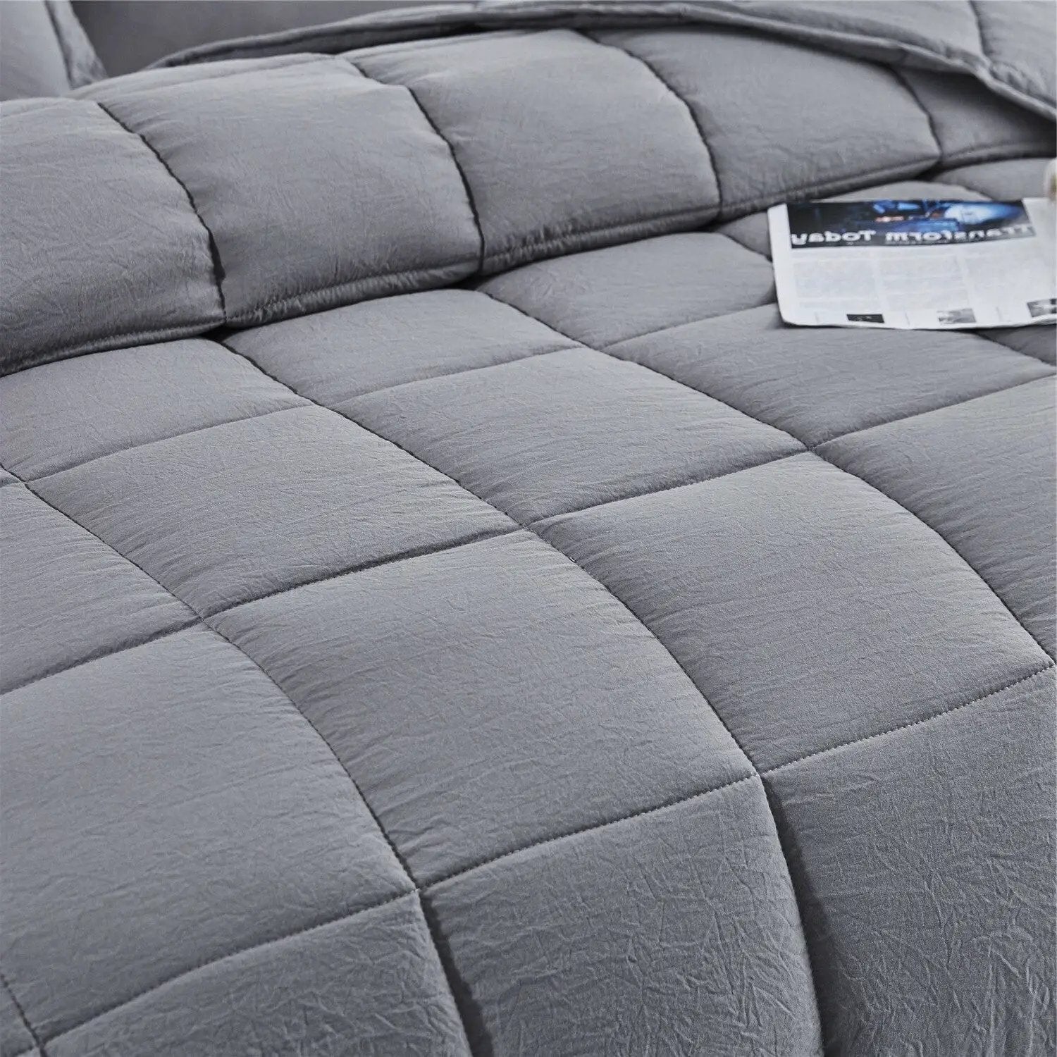 King Size Grey 3 Piece Microfiber Reversible Comforter Set by HomePacific