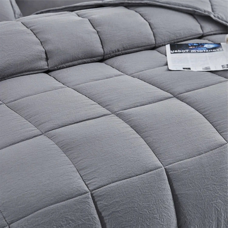 King Size Grey 3 Piece Microfiber Reversible Comforter Set by HomePacific