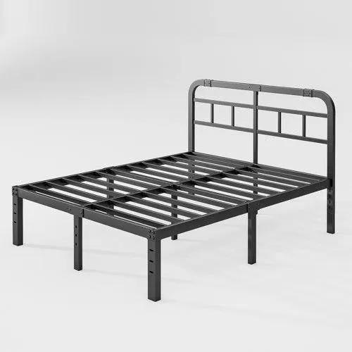 King Size Heavy Duty Black Metal Platform Bed Frame with Headboard by HomePacific