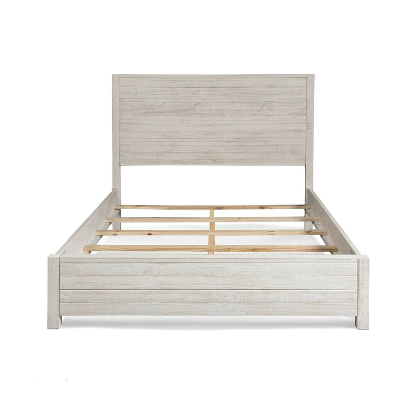 FarmHome Off White Solid Pine Platform Bed in King Size by HomePacific