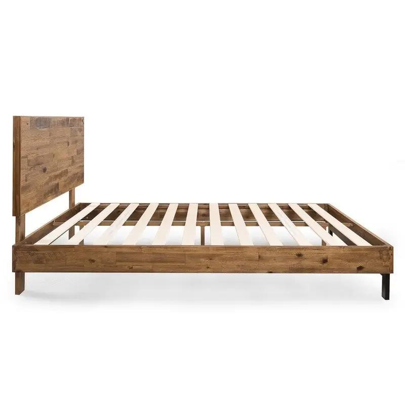 Rustic FarmHome Low Profile Pine Slatted Platform Bed in King by HomePacific
