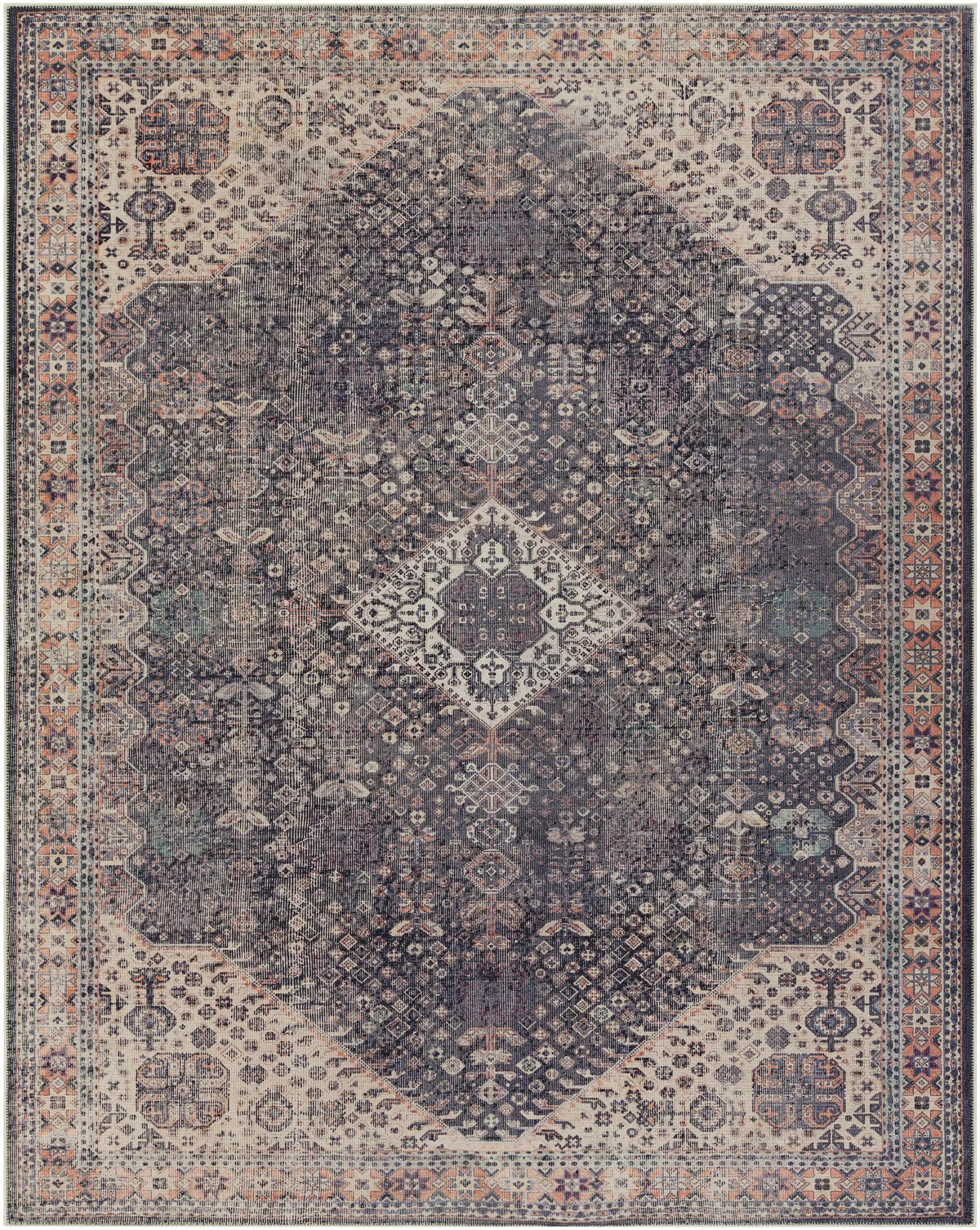 Kittrell Vintage Flat Pile Washable Rug - Clearance