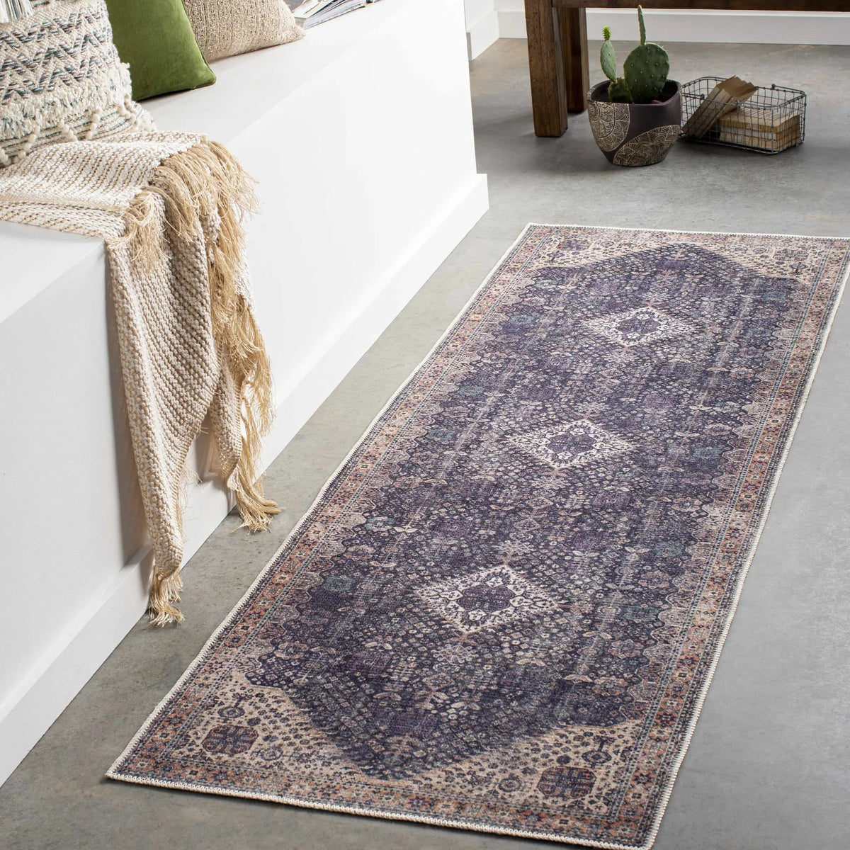 Kittrell Vintage Flat Pile Washable Rug - Clearance, installed in a room 2
