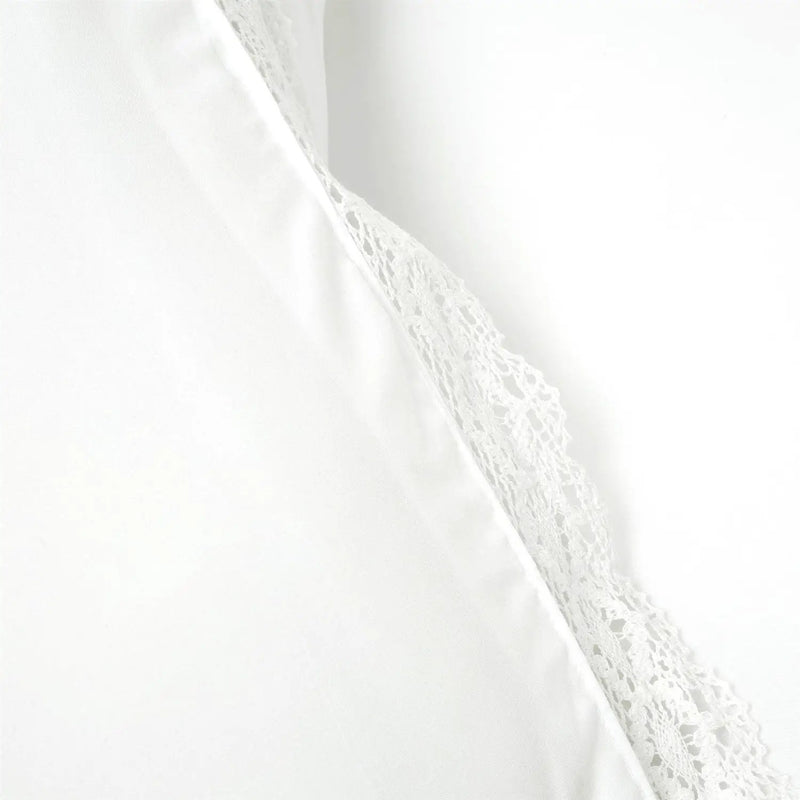 King size White 5-Piece Lightweight Polyester Comforter Set with Lace Trim by HomePacific