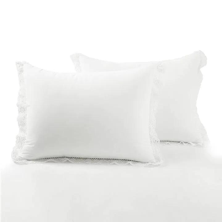 King size White 5-Piece Lightweight Polyester Comforter Set with Lace Trim by HomePacific