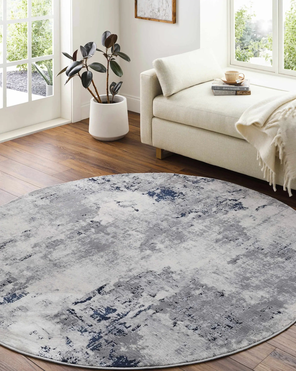Killara Faux Silk Rug, installed in a room 2