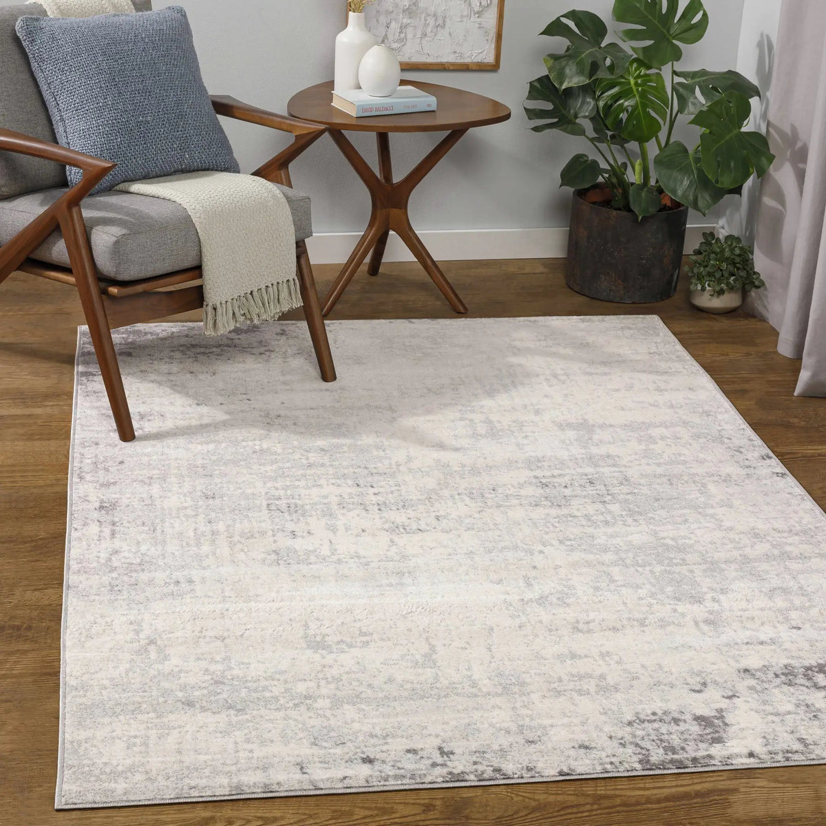 Kalanganan Abstract Gray Rug - Clearance, installed in a room 2