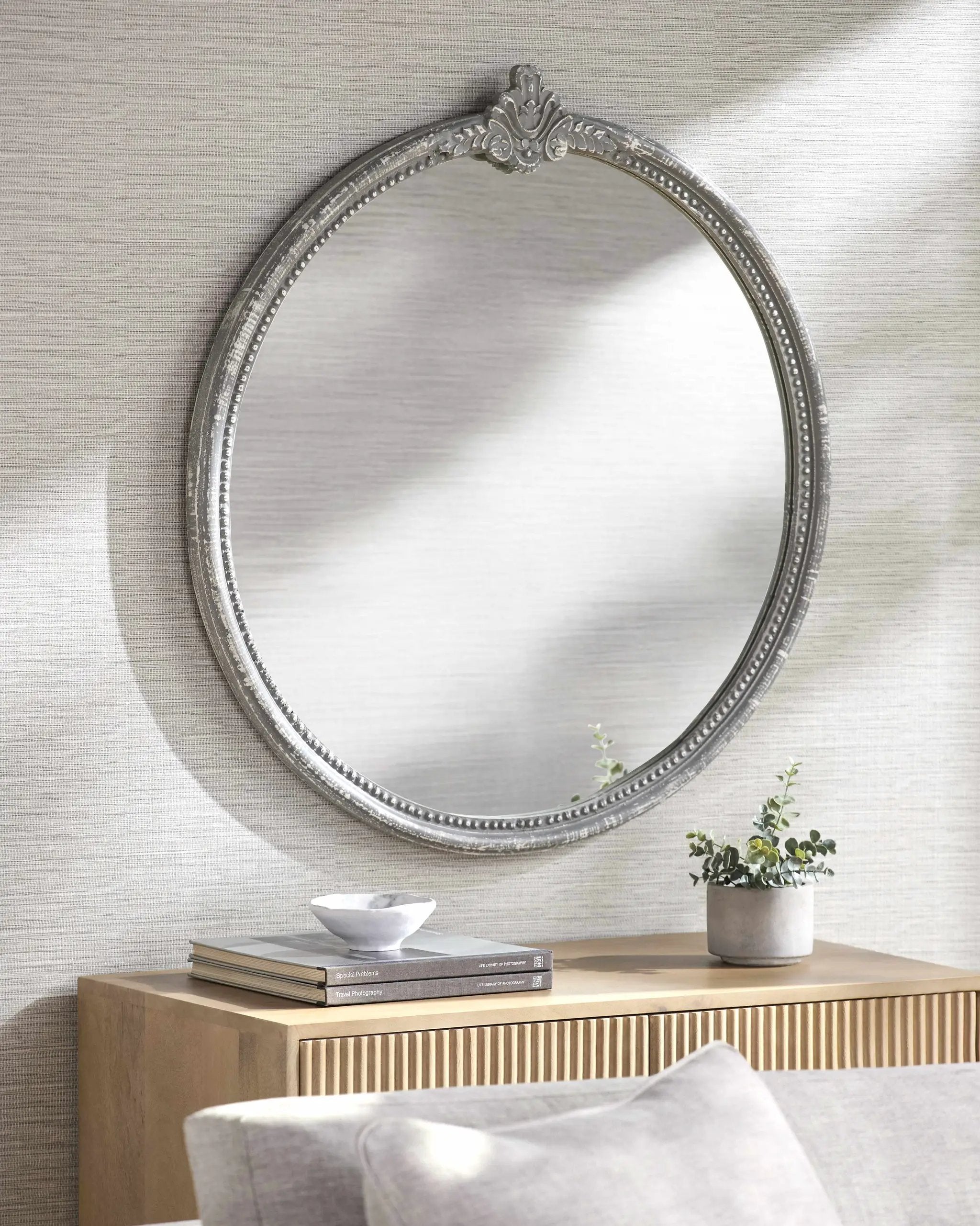 Kandersteg Gray Accent Mirror by Boutique Rugs