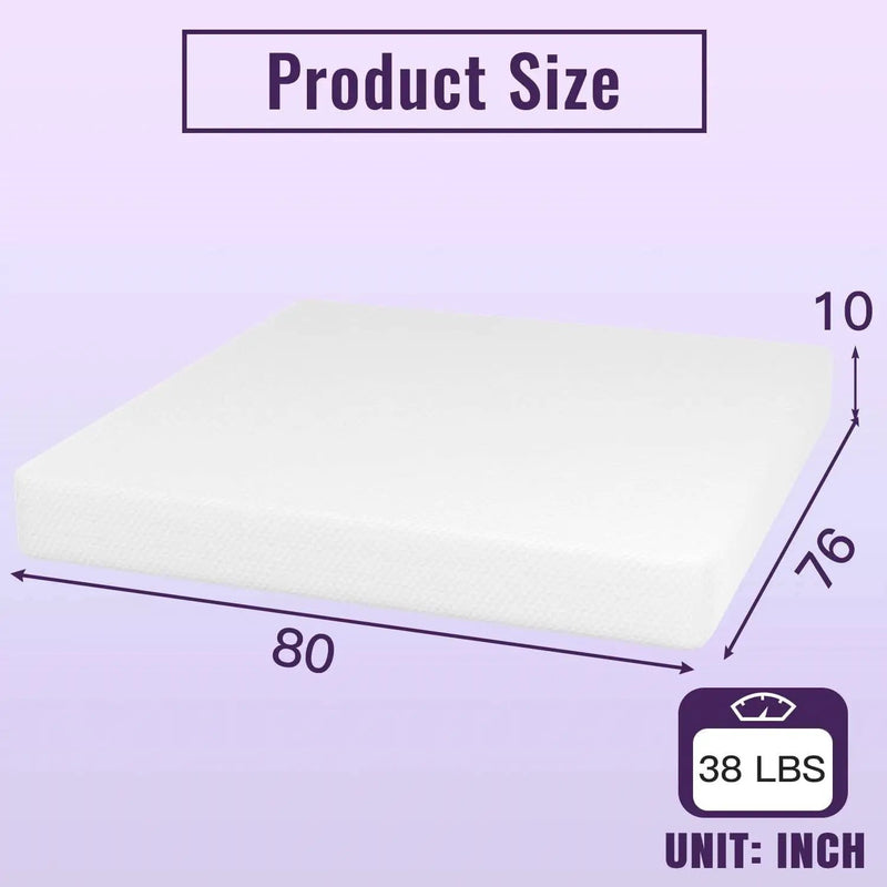 King size 10-inch Charcoal Infused Memory Foam Mattress with Removable Cover by HomePacific