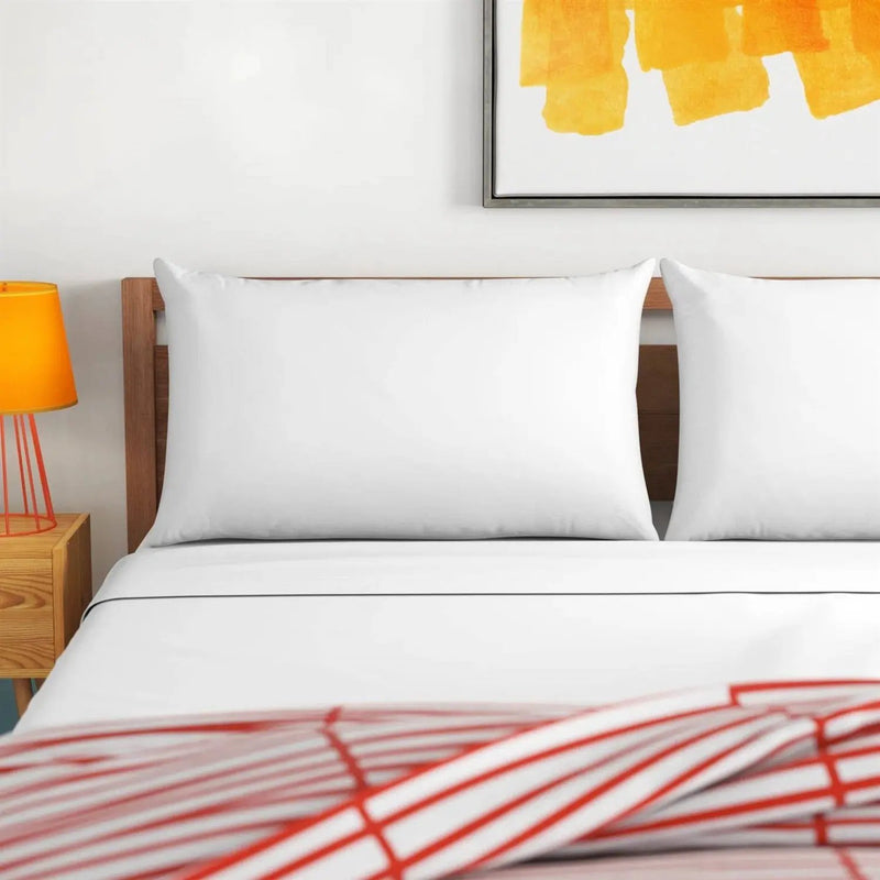 Set of 2 -King size Bed Pillow with Plush Polyester Fill and 2 Pillowcases by HomePacific