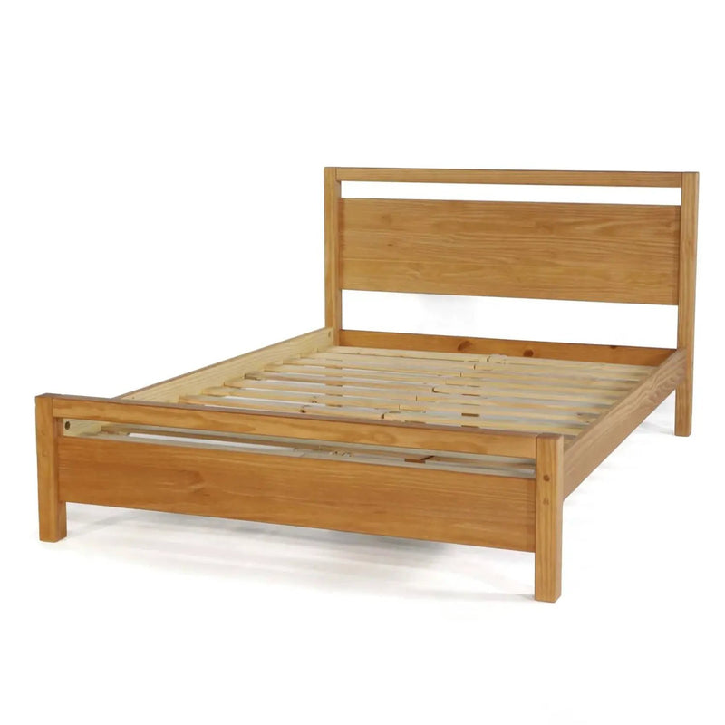 King size Farmhouse Solid Wood Platform Bed Frame with Headboard Footboard by HomePacific