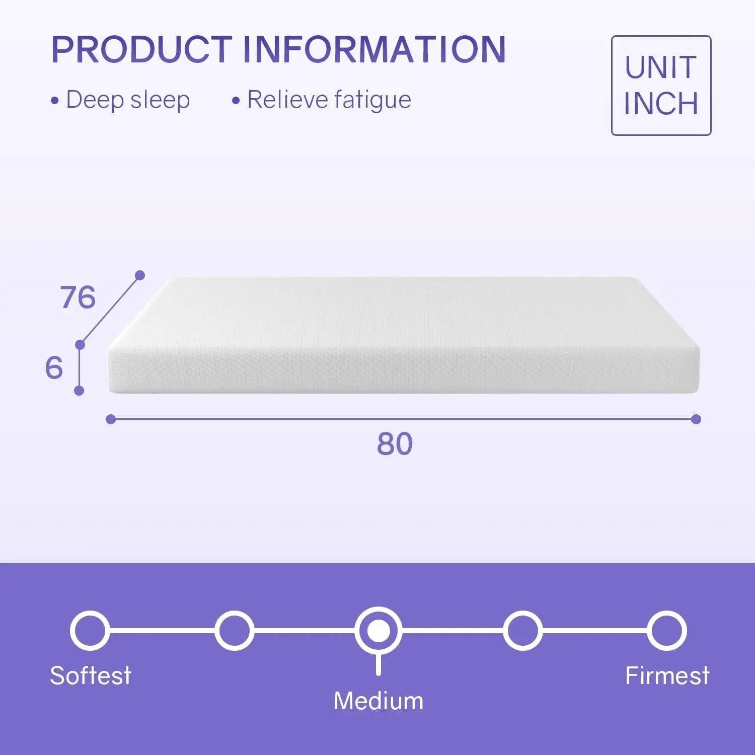King size 6-inch Thick Medium Firm Cool Gel Memory Foam Mattress by HomePacific