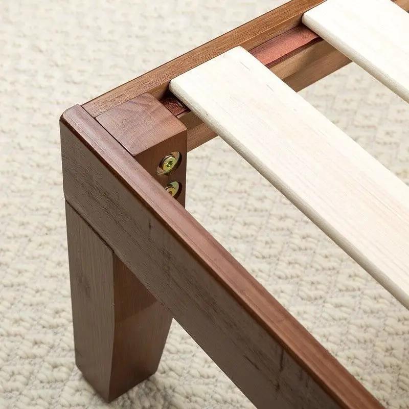 King size Solid Wood Platform Bed Frame with Headboard in Espresso Finish by HomePacific