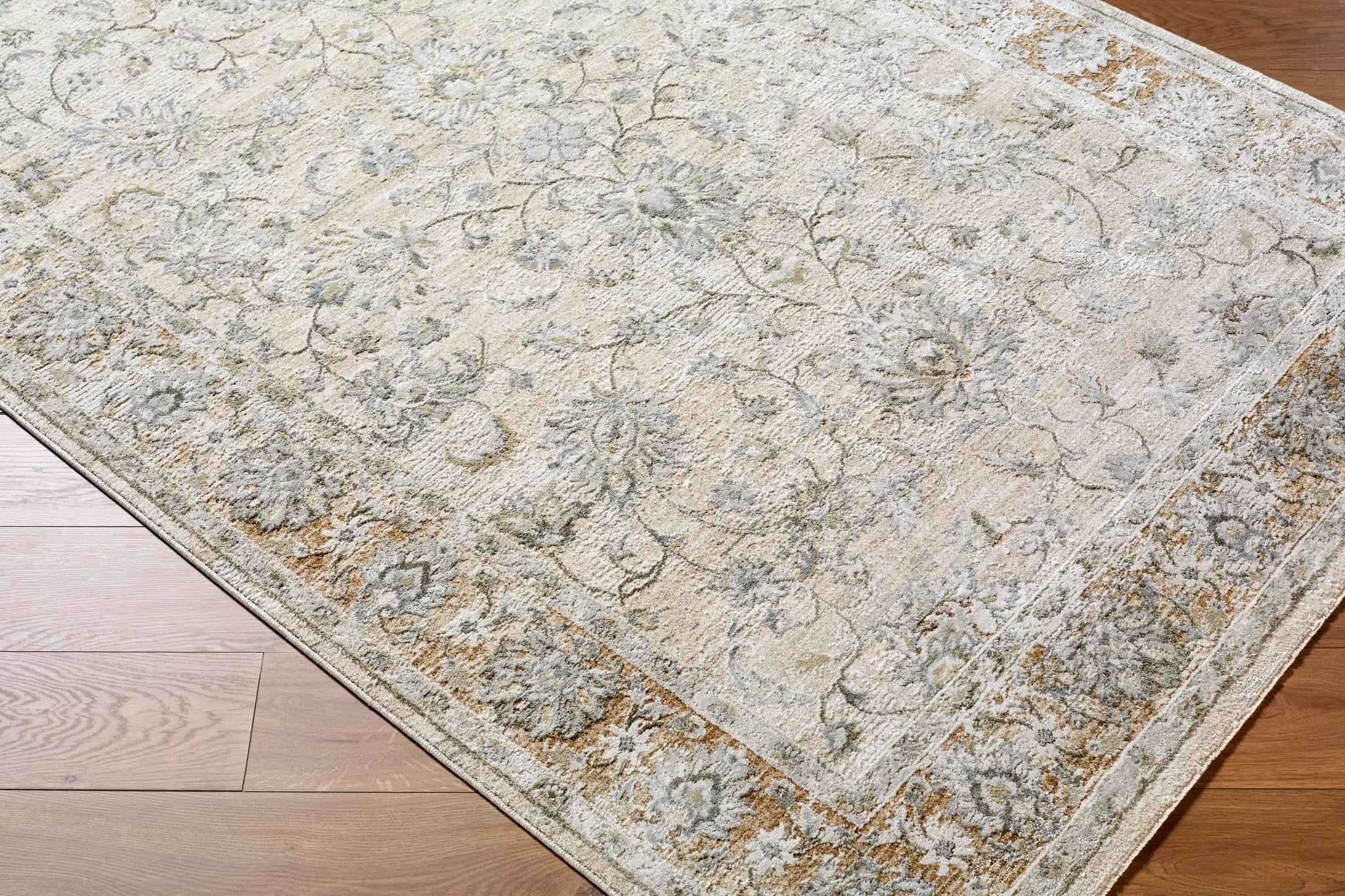 Kerem Cream Thick Luxe Damask Rug by Boutique Rugs