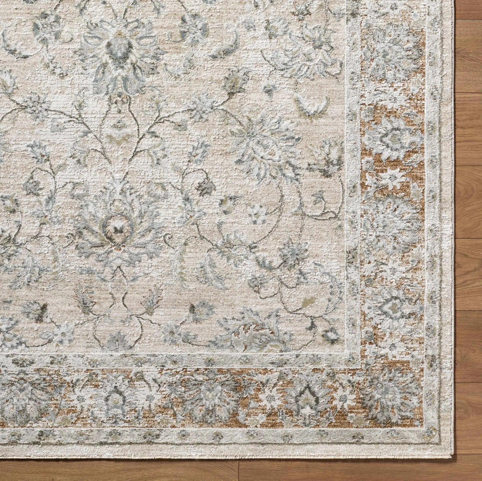 Kerem Cream Thick Luxe Damask Rug by Boutique Rugs