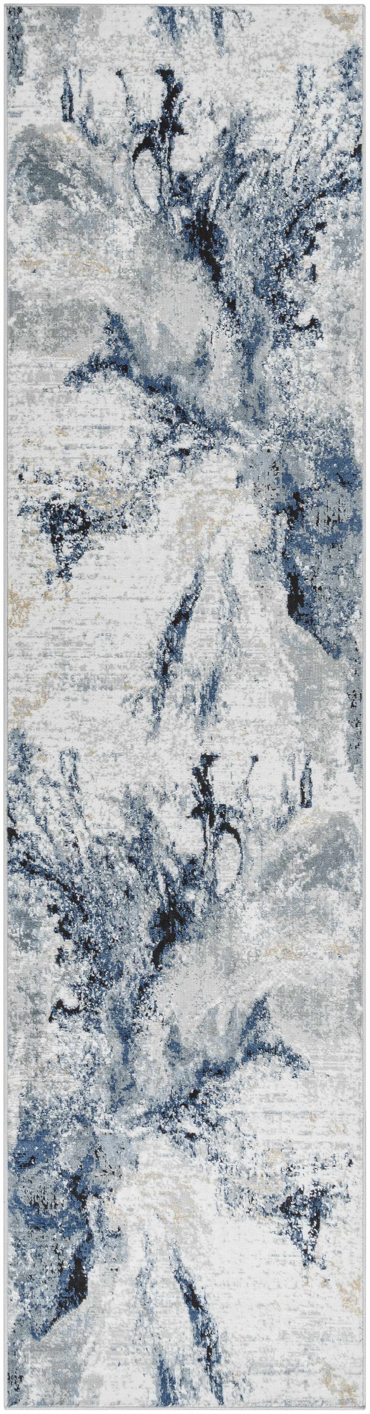 Kirkland Dark Blue Marble Rug by Boutique Rugs