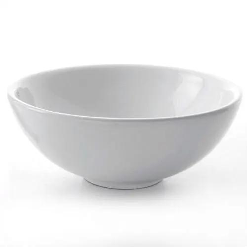 White Ceramic Round Bowl Style Vessel Bathroom Sink with 1.75-inch Drain Opening by HomePacific
