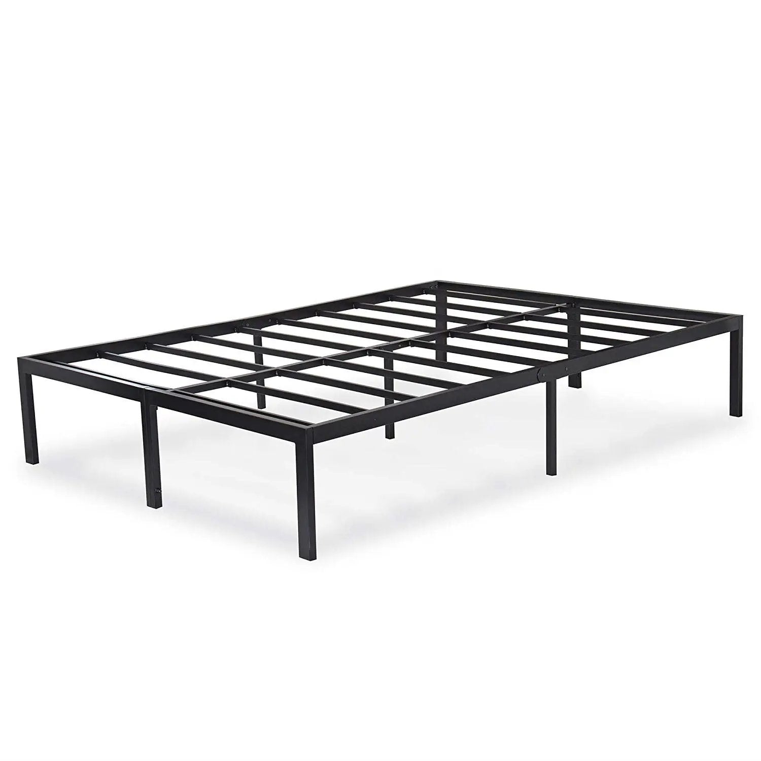 King size Modern Heavy Duty Black Metal Platform Bed Frame by HomePacific