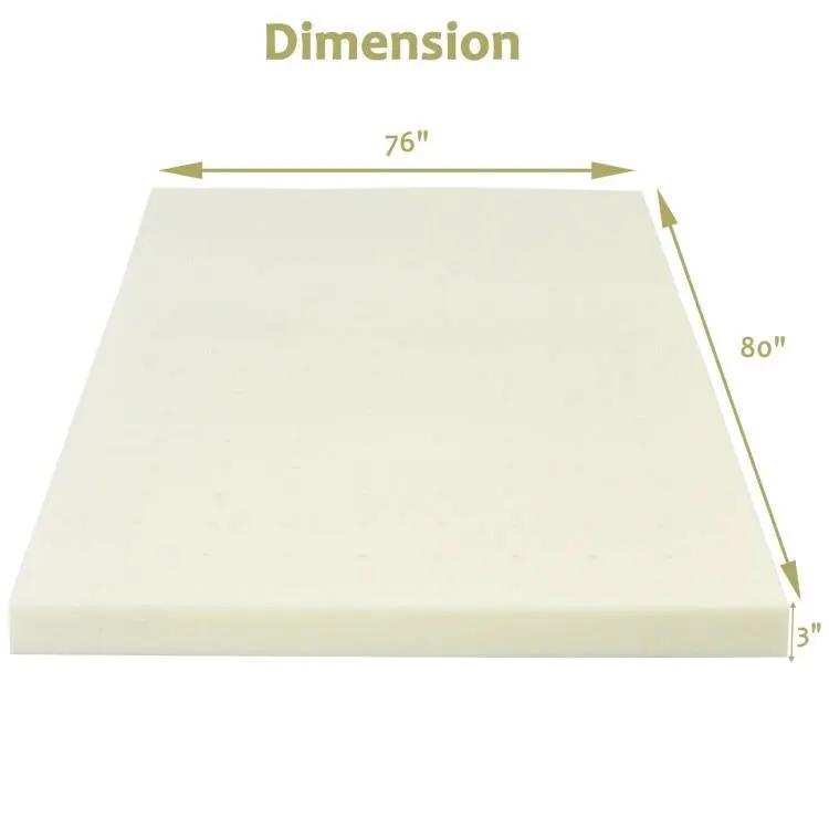 King size 3-inch Thick Soft Comfort Foam Mattress Topper by HomePacific