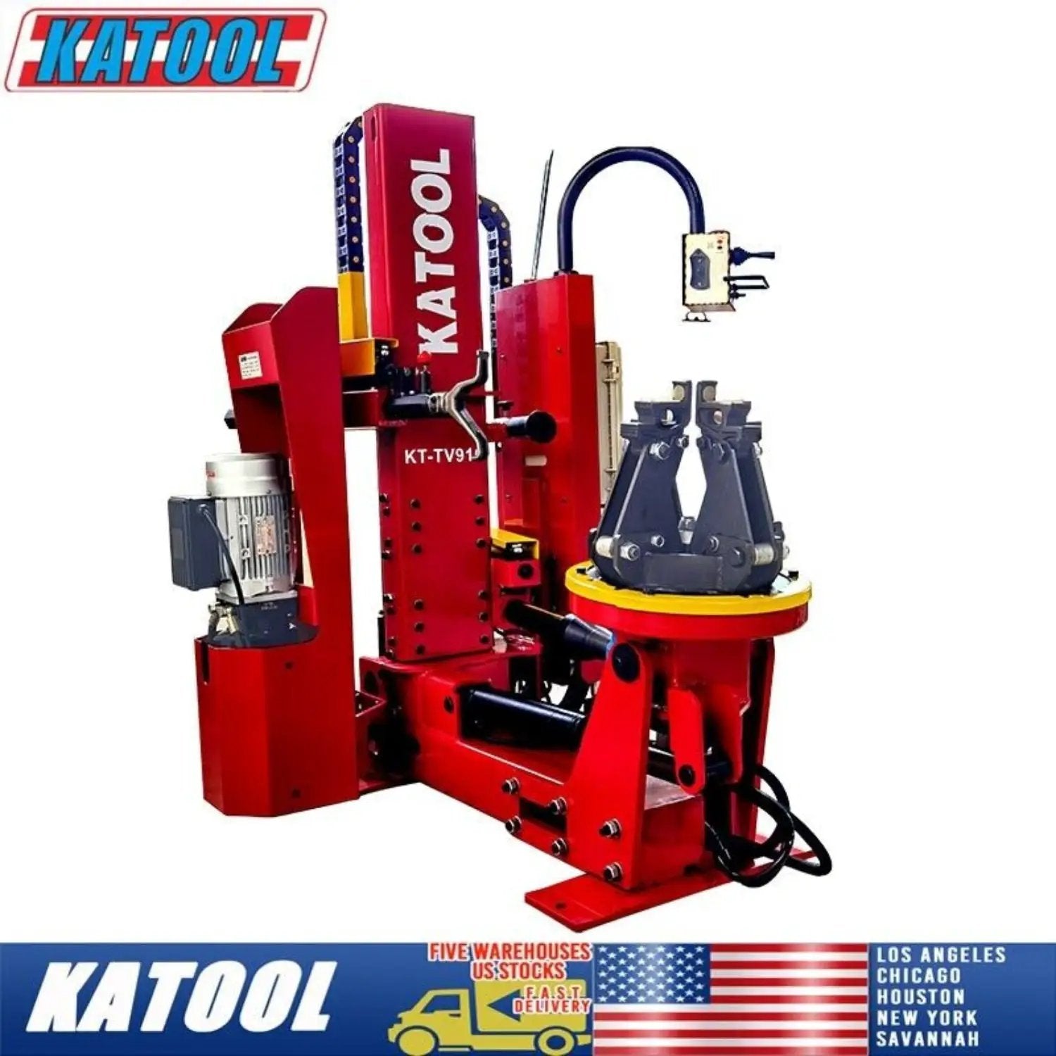 Katool KT-TV910 Hydraulic Truck Tire Changer, Max 42" Rim Capacity by Chery Industrial