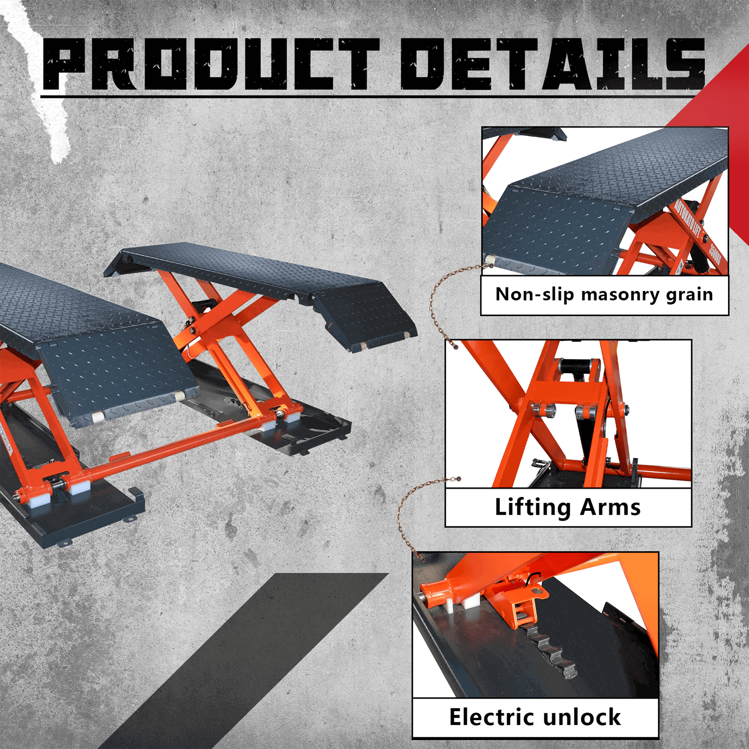 Katool KT-X85 8,000 Lbs Mid Rise Scissor Lift by Chery Industrial