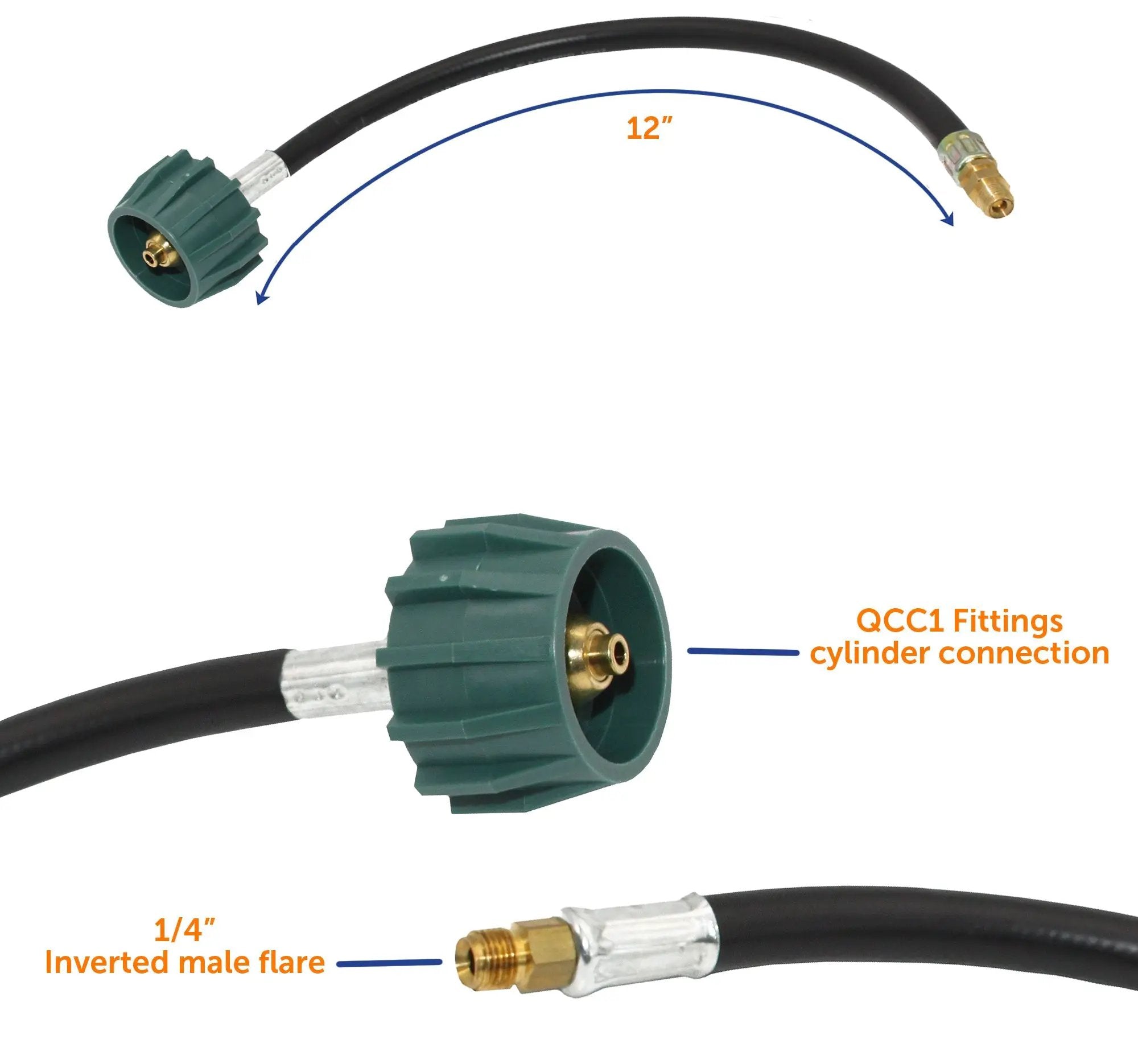 Flame King 2 Stage Auto Propane Gas Regulator with Pls Cover & Long Mount Bracket & 2-12" Pigtails by Flame King Products
