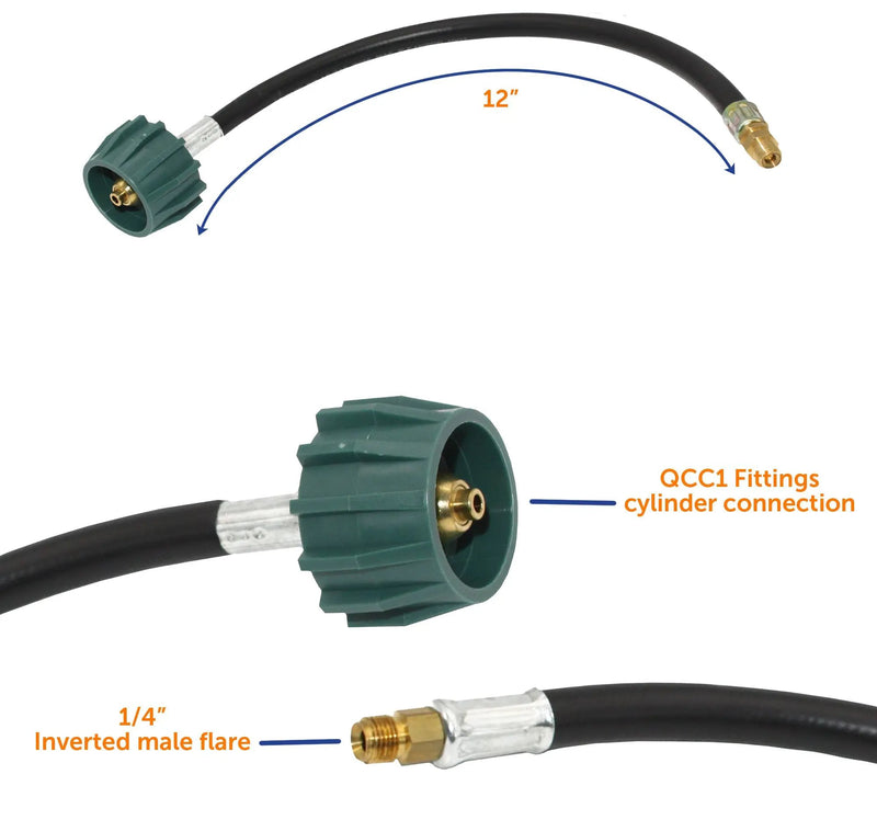 Flame King 2 Stage Auto Propane Gas Regulator with Pls Cover & Long Mount Bracket & 2-12" Pigtails by Flame King Products
