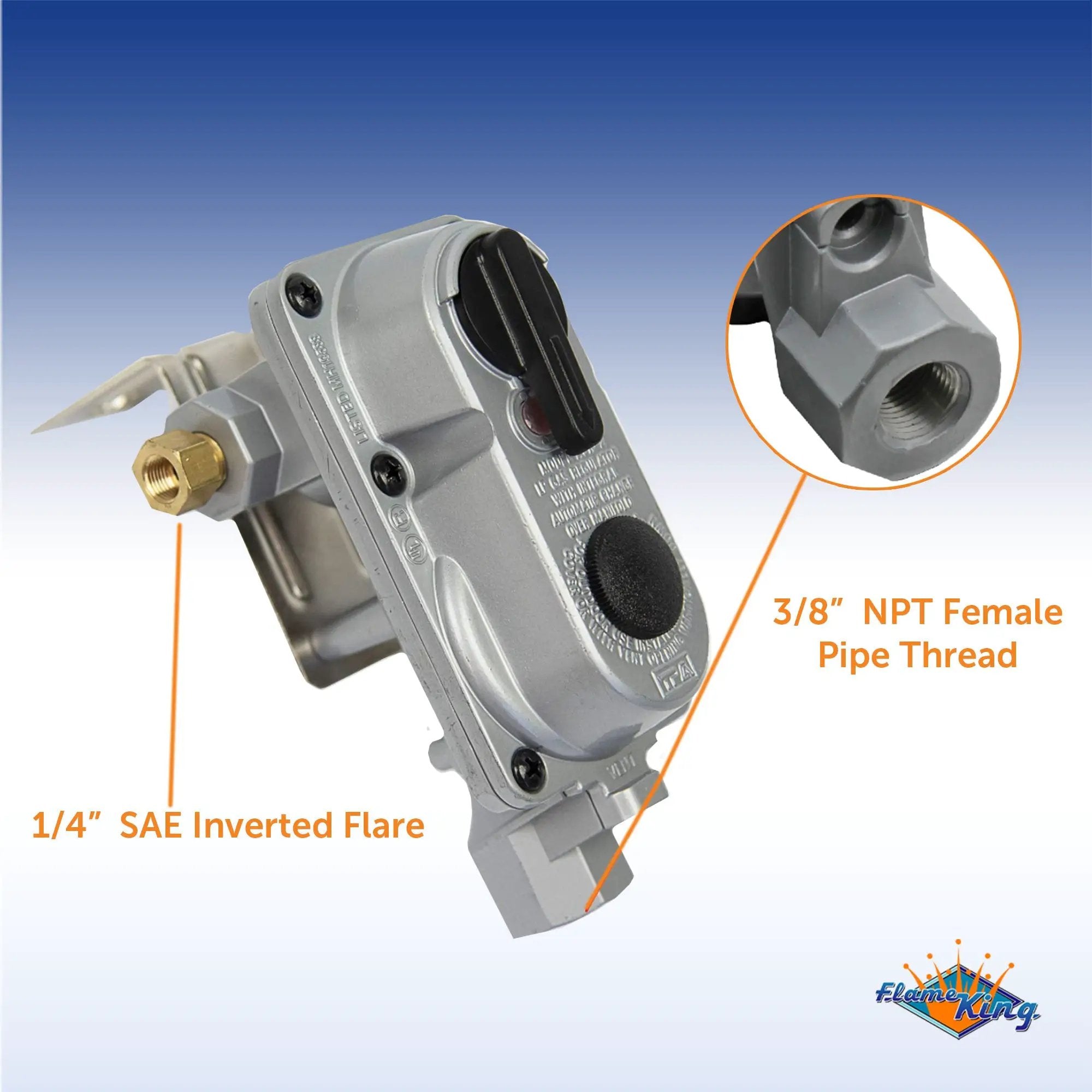 Flame King 2-Stage Auto Changeover LP Propane Gas Regulator with Two 18-inch Pigtails for RVs, Vans, Trailers by Flame King Products