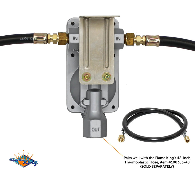 Flame King 2-Stage Auto Changeover LP Propane Gas Regulator with Two 18-inch Pigtails for RVs, Vans, Trailers by Flame King Products