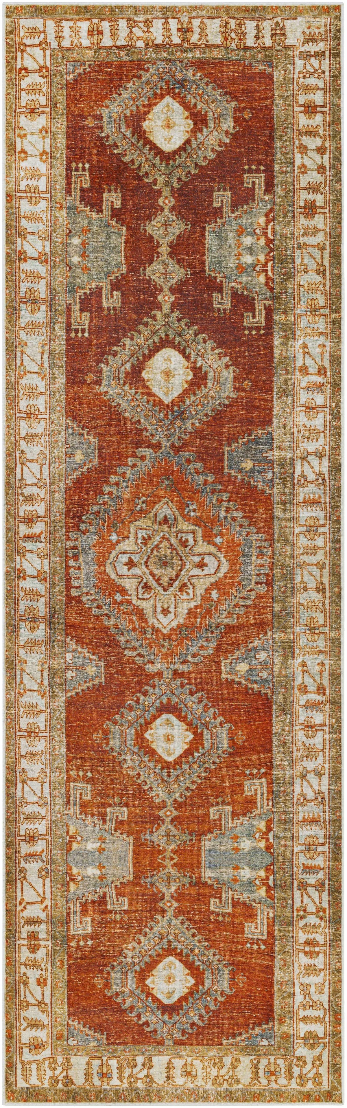 Kullar Orange Washable Area Rug, photo 3 of 12