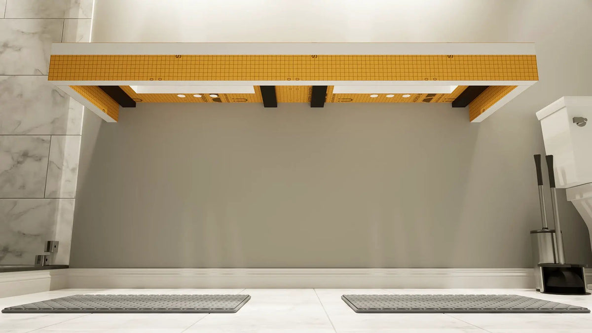 The Original Floating Bathroom Vanity Kit™ with Orange Waterproof Board & Original Vanity Bracket® by The Original Granite Bracket