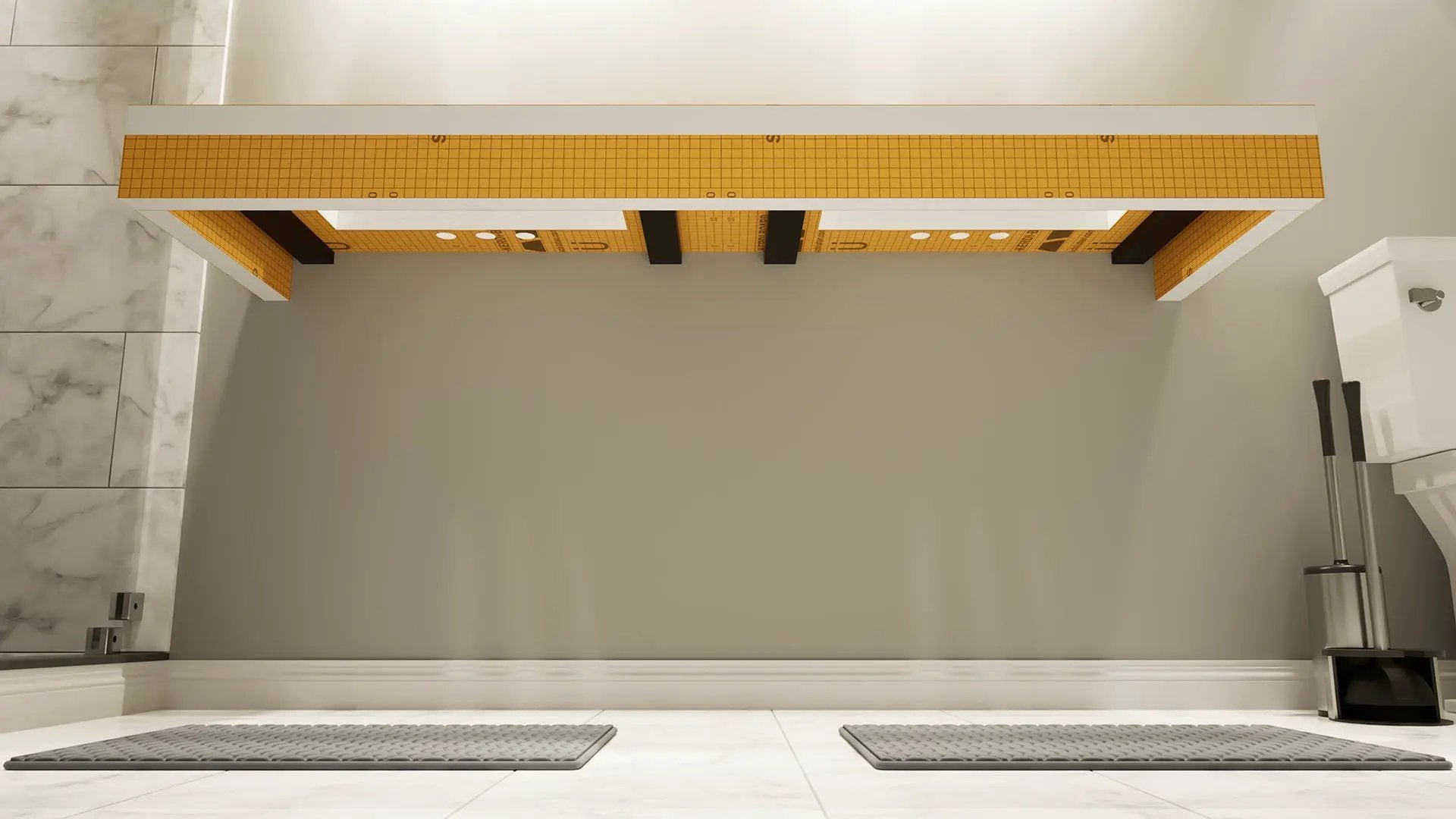 The Original Floating Bathroom Vanity Kit™ with Orange Waterproof Board & Original Vanity Bracket® by The Original Granite Bracket