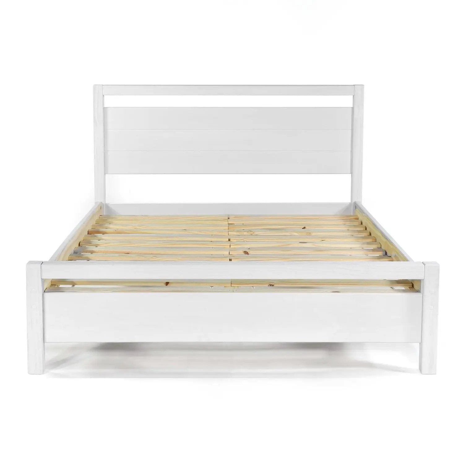 King Size FarmHouse Traditional Rustic White Platform Bed by HomePacific