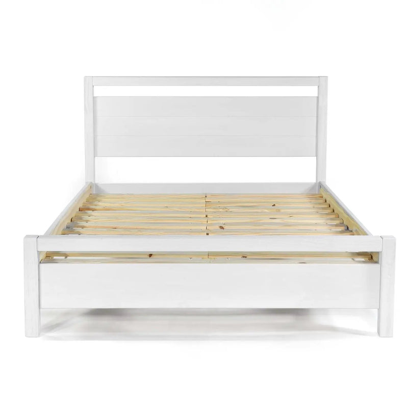 King Size FarmHouse Traditional Rustic White Platform Bed by HomePacific