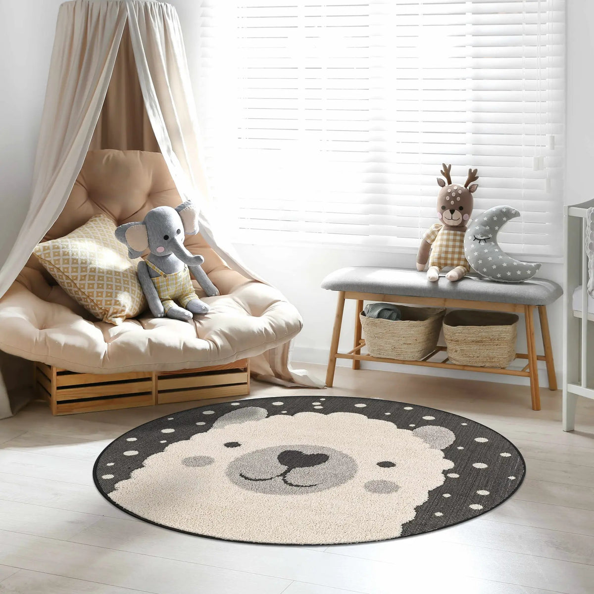 Kids Llama Animal Print Nursery Outdoor Area Rug - Clearance, installed in a room 2