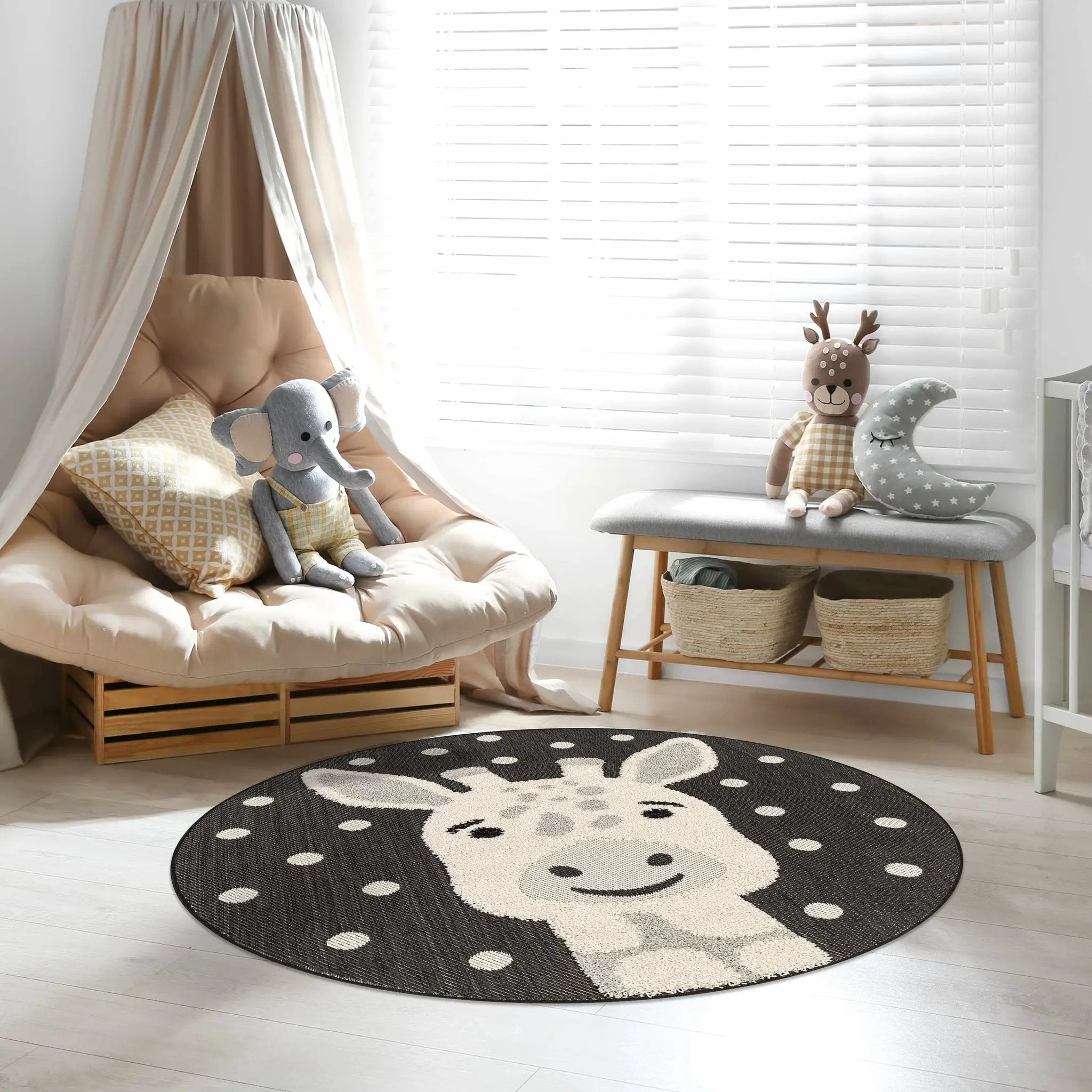 Kids Giraffe Animal Print Nursery Outdoor Area Rug - Clearance by Boutique Rugs