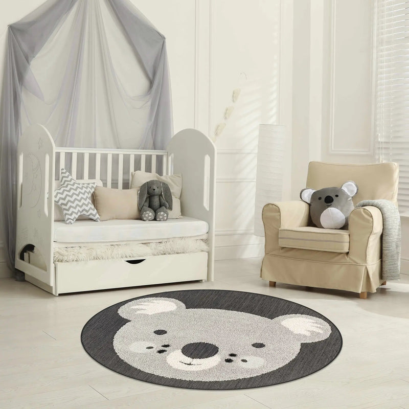 Kids Koala Animal Print Nursery Outdoor Area Rug - Clearance by Boutique Rugs