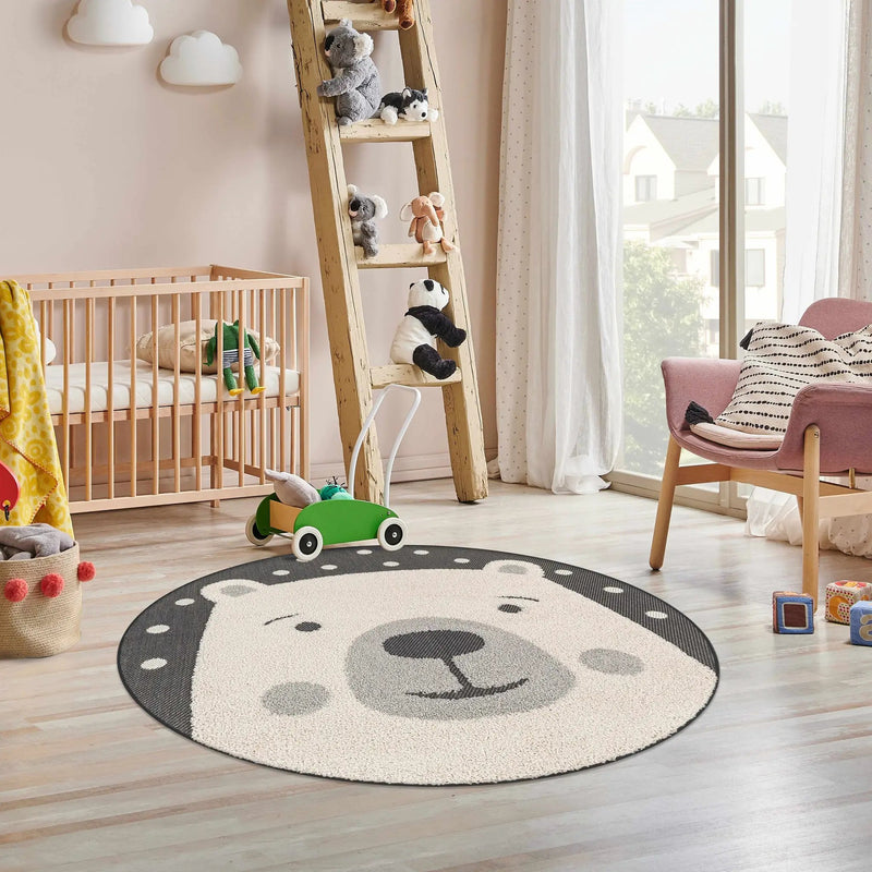 Kids Bear Animal Print Nursery Outdoor Area Rug - Clearance by Boutique Rugs