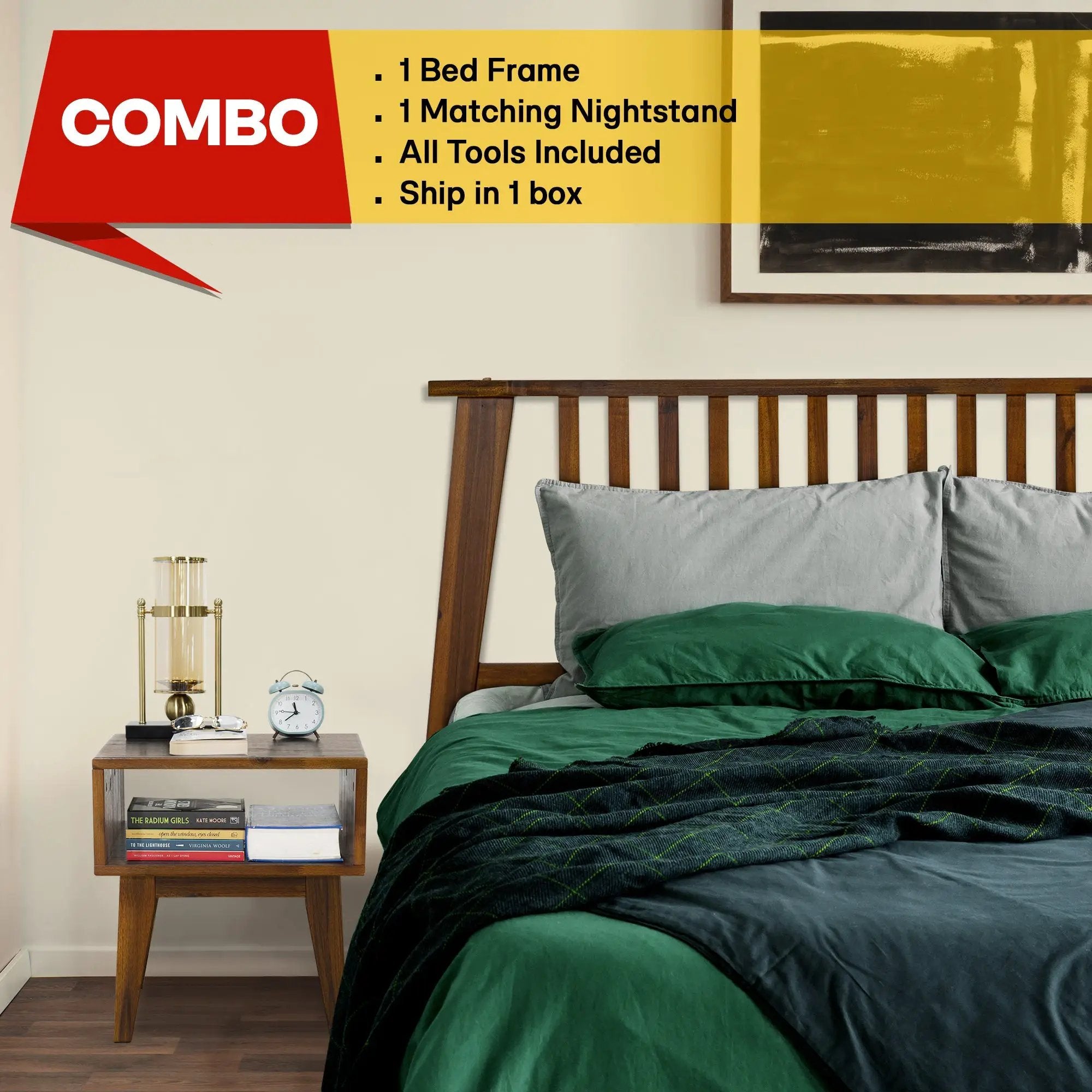 Kaylin Solid Wood Bed Frame by Megsu
