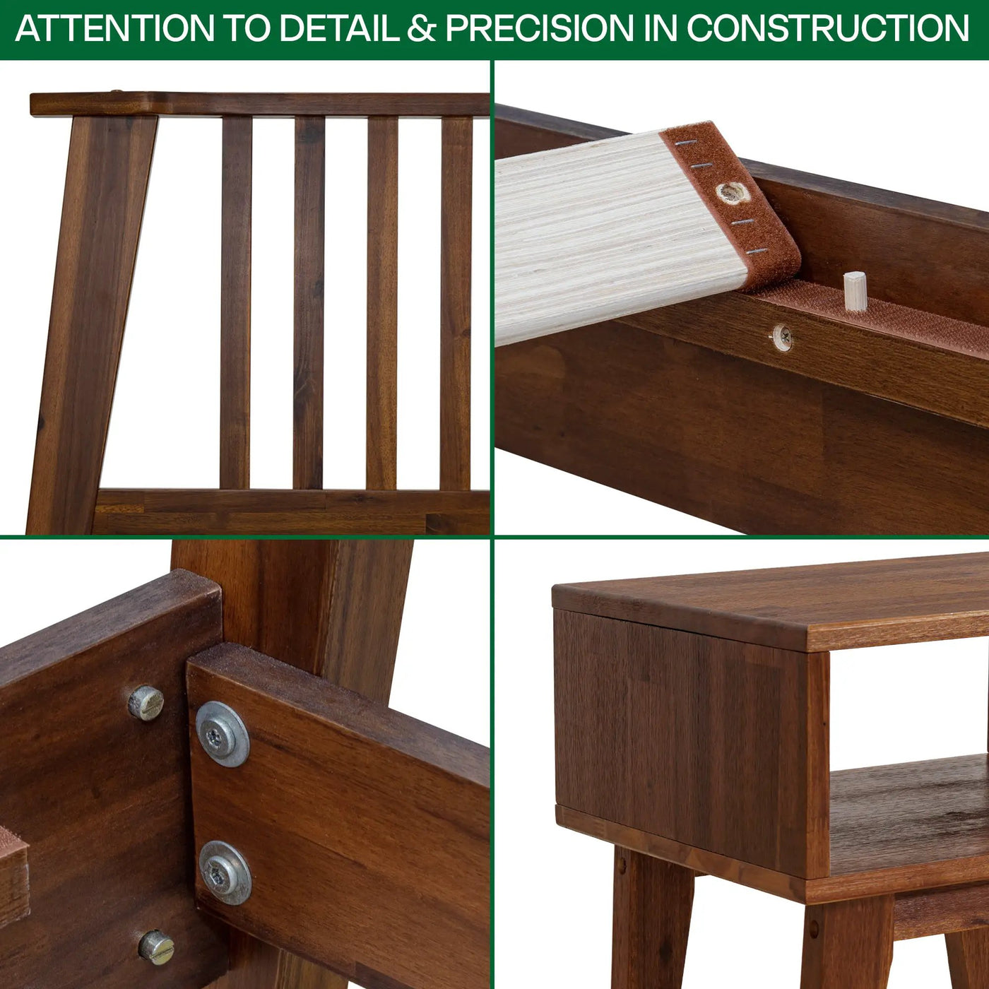 [Buy 1 Get 1] Kaylin Solid Wood Bed Frame & Nightstand by Megsu