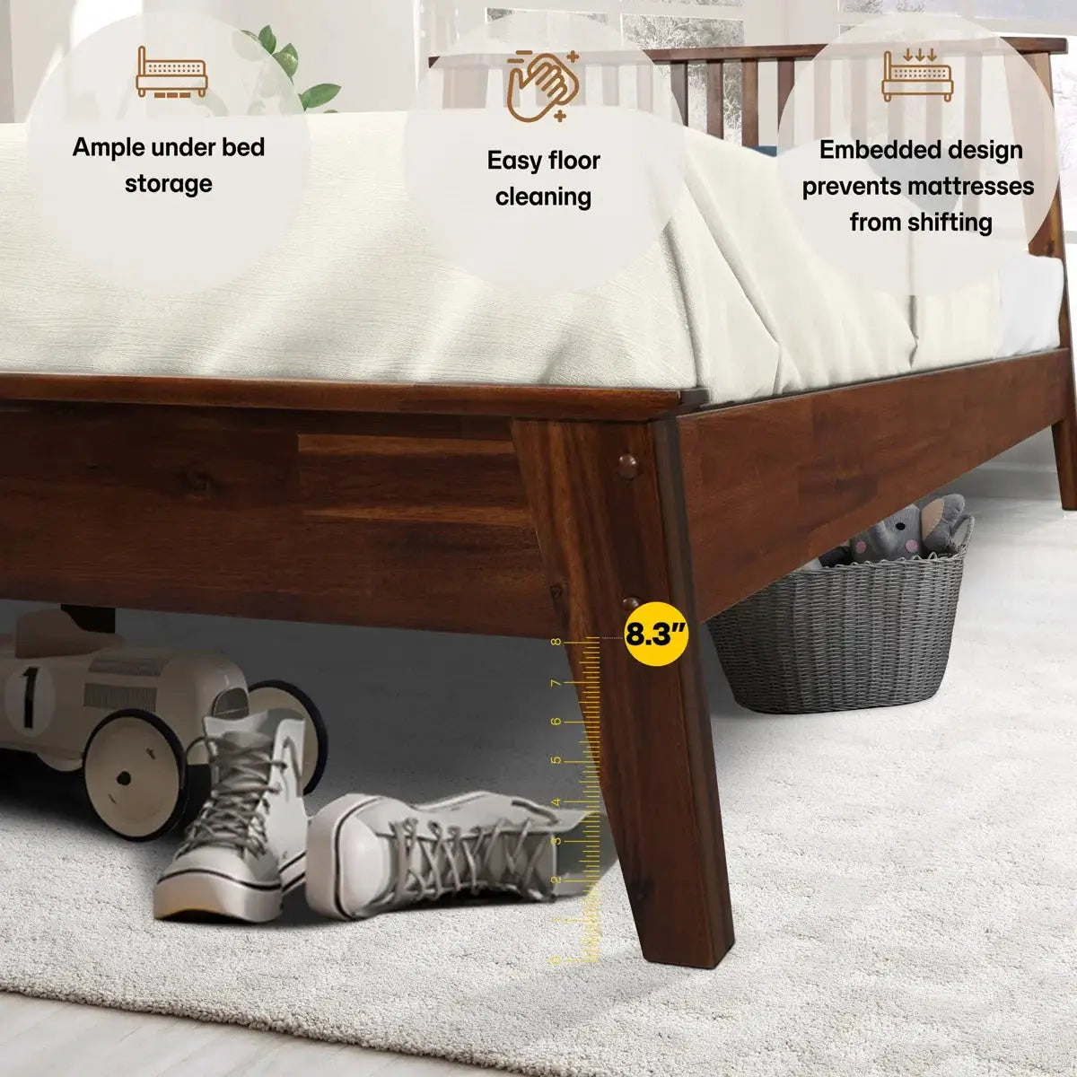 Kaylin Solid Wood Bed Frame by Megsu