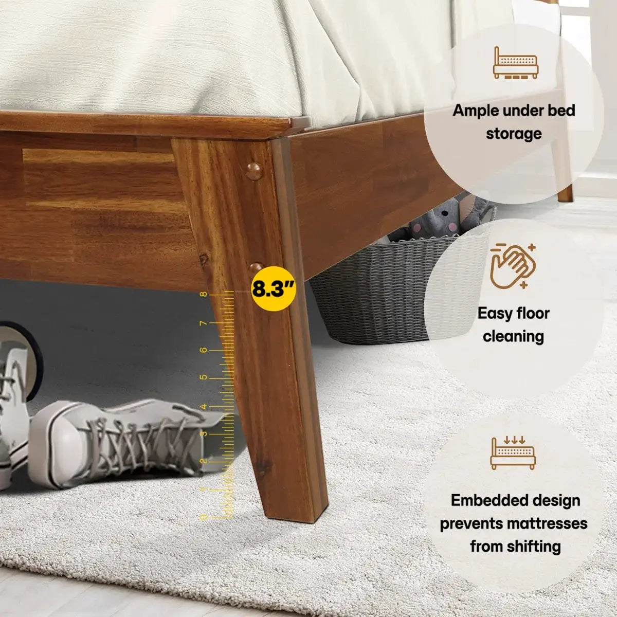 Kaylin Solid Wood Bed Frame by Megsu