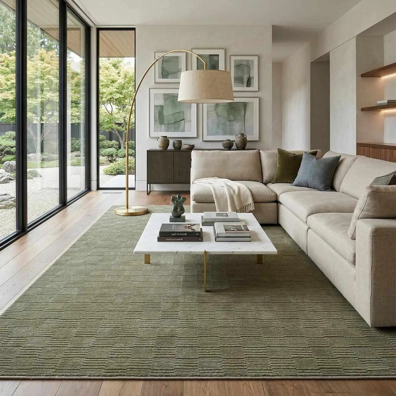 Kazuma Green Washable Area Rug by Boutique Rugs