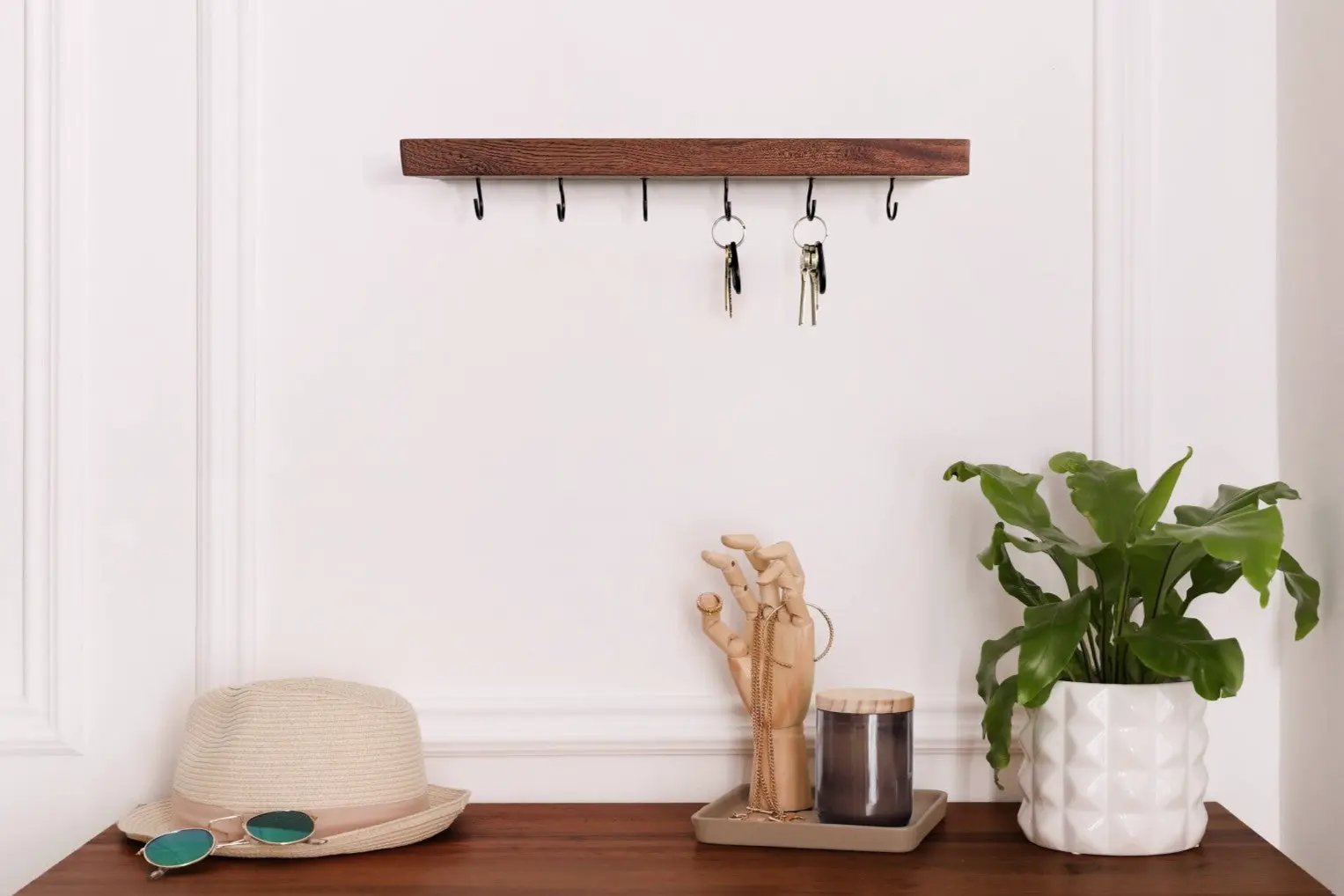 Floating Shelf for Keys in Mahogany by NookWoodworking
