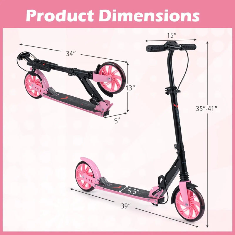 Kick Scooter for Kids Teens Adults Age 8+ Foldable Scooter with Large Light-up Wheels by DirectDeals