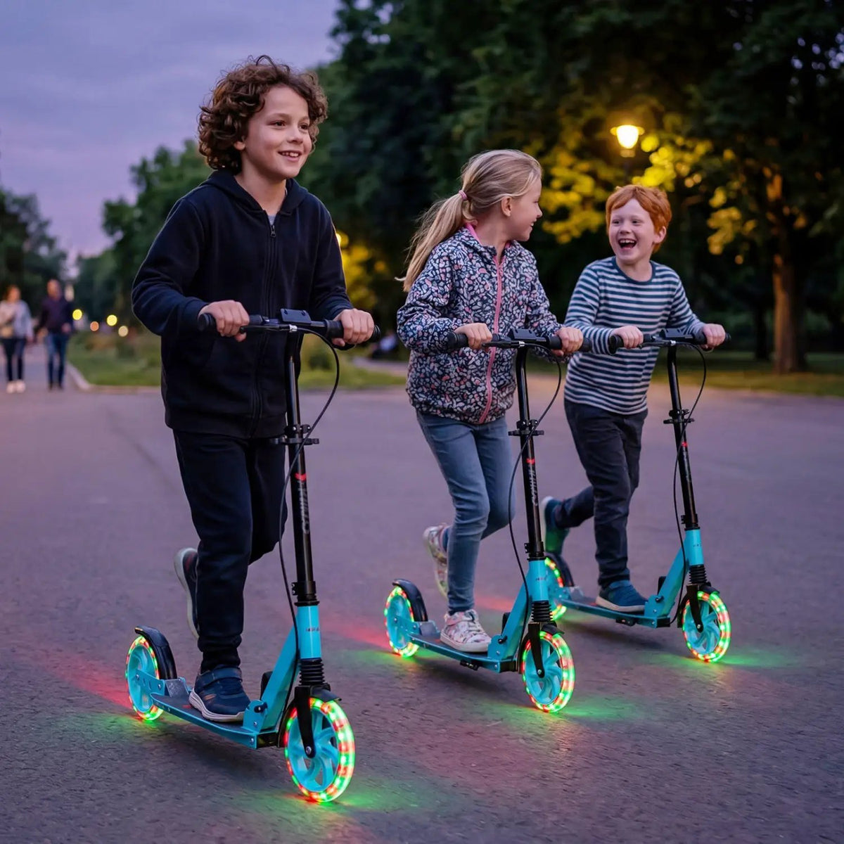 Kick Scooter for Kids Teens Adults Age 8+ Foldable Scooter with Large Light-up Wheels, photo 13 of 16