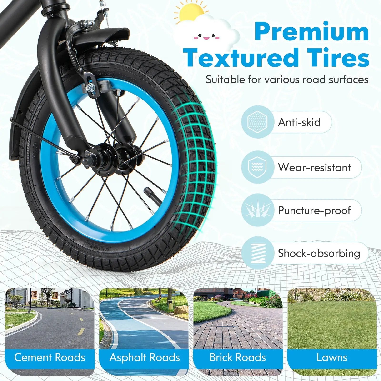 Kids Bike with Adjustable Handlebar and Saddle Black by DirectDeals
