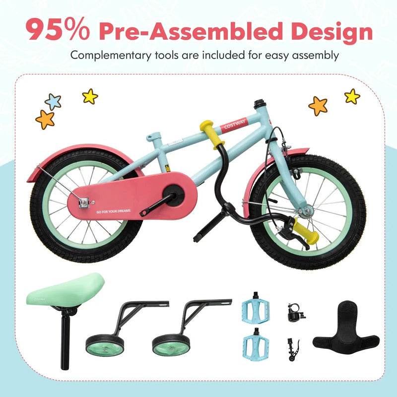Kids Bike with Adjustable Handlebar and Saddle Blue by DirectDeals