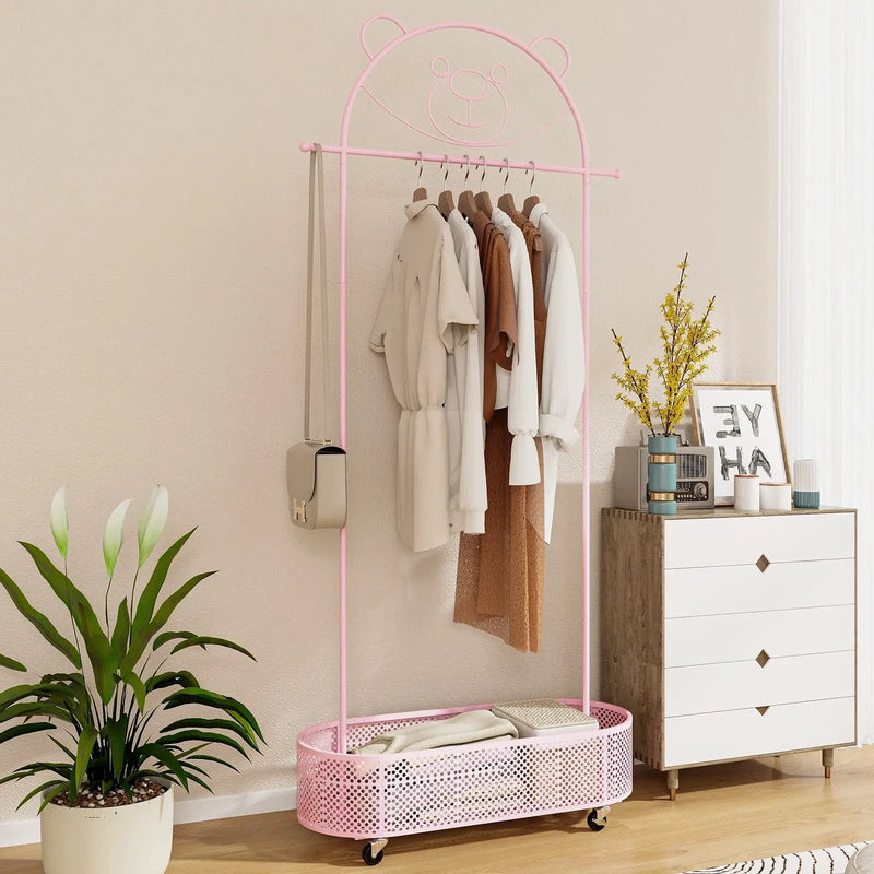 Kid Clothes Rack with 3 Adjustable Heights and Wheels by DirectDeals