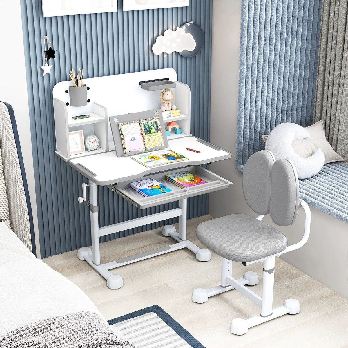 Kid's Study Desk and with Tilt Desktop and Pen Holder, photo 4 of 24